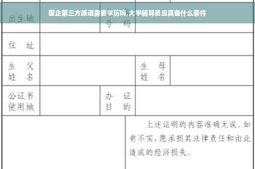 国企第三方派遣需要学历吗,大学辅导员应具备什么条件