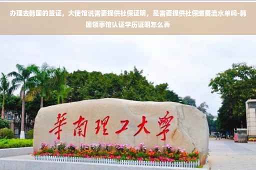 办理去韩国的签证，大使馆说需要提供社保证明，是需要提供社保缴费流水单吗-韩国领事馆认证学历证明怎么弄