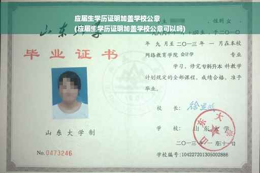 应届生学历证明加盖学校公章
(应届生学历证明加盖学校公章可以吗)