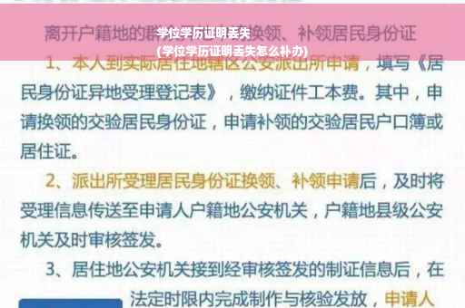 学位学历证明丢失
(学位学历证明丢失怎么补办)
