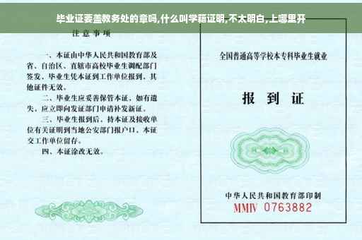 毕业证要盖教务处的章吗,什么叫学籍证明,不太明白,上哪里开