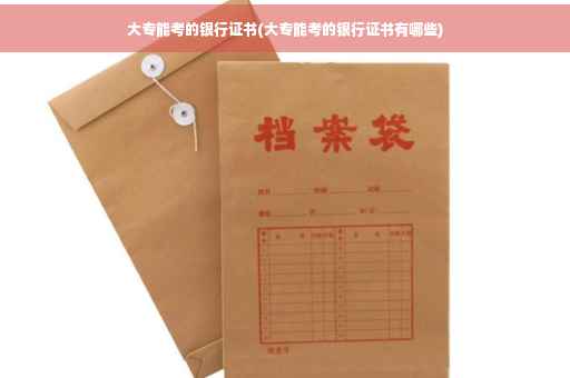 大专能考的银行证书(大专能考的银行证书有哪些)