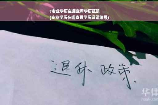 ?专业学历在哪查看学历证明
(专业学历在哪查看学历证明编号)