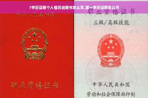 ?学历证明个人情况说明书怎么写,第一学历证明怎么开