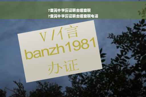 ?查高中学历证明去哪查啊
?查高中学历证明去哪查啊电话