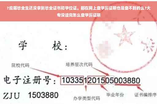 ?应届毕业生还没拿到毕业证书和学位证。那在网上查学历证明也是查不到的么?大专没读完怎么查学历证明
