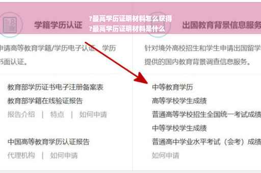 ?最高学历证明材料怎么获得
?最高学历证明材料是什么