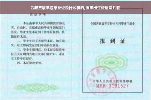 合肥三联学院毕业证是什么样的,医学出生证明是几联