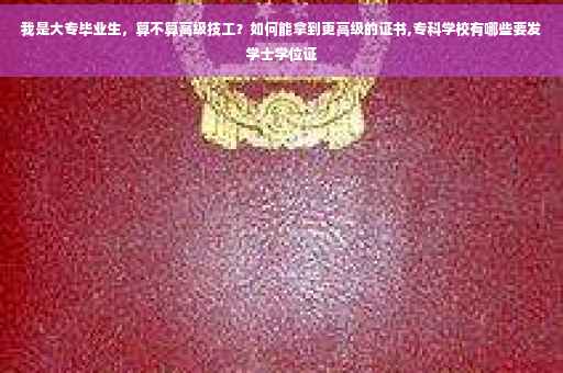 我是大专毕业生，算不算高级技工？如何能拿到更高级的证书,专科学校有哪些要发学士学位证