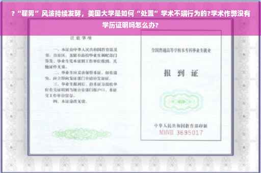 ?“翟男”风波持续发酵，美国大学是如何“处置”学术不端行为的?学术作弊没有学历证明吗怎么办?