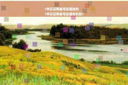 ?学历证明编号在哪找的
?学历证明编号在哪找的到?
