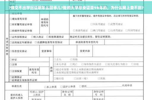 ?提交不出学历证明怎么回事儿?我的大学毕业证是98年的，为什么网上查不到?