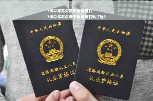 ?没中考怎么查学历证明书
?没中考怎么查学历证明书电子版?