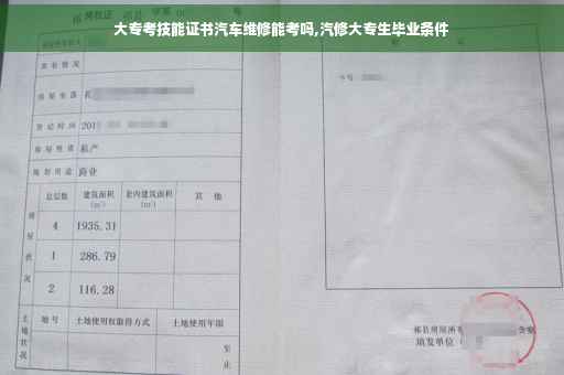 大专考技能证书汽车维修能考吗,汽修大专生毕业条件