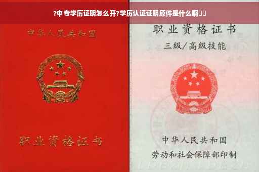?中专学历证明怎么开?学历认证证明原件是什么啊⚡️