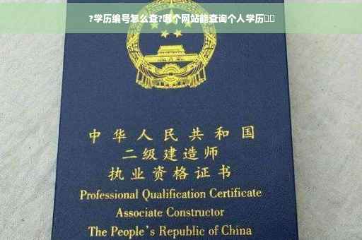 ?学历编号怎么查?哪个网站能查询个人学历⚡️
