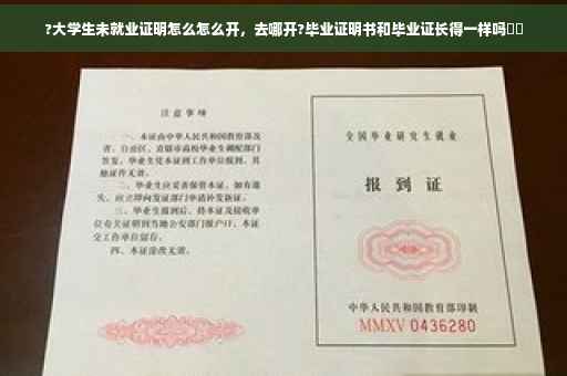 ?大学生未就业证明怎么怎么开，去哪开?毕业证明书和毕业证长得一样吗⚡️