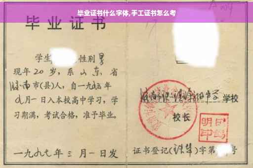 毕业证书什么字体,手工证书怎么考