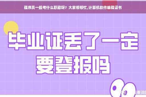 程序员一般考什么职称呀？大家帮帮忙,计算机软件编程证书