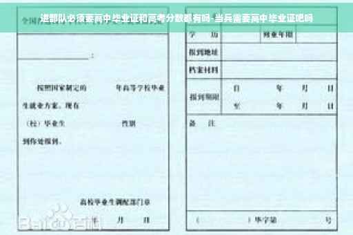 进部队必须要高中毕业证和高考分数都有吗-当兵需要高中毕业证吧吗
