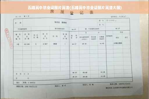五峰高中毕业证图片高清(五峰高中毕业证图片高清大图)