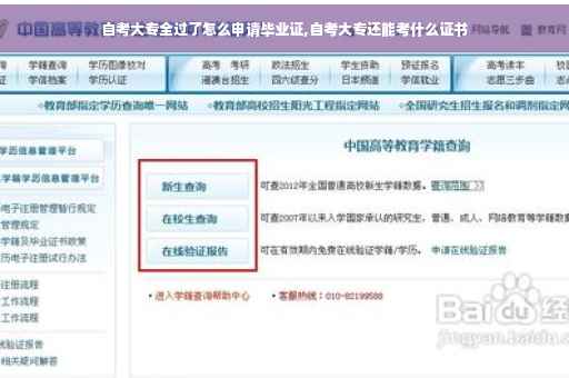 自考大专全过了怎么申请毕业证,自考大专还能考什么证书