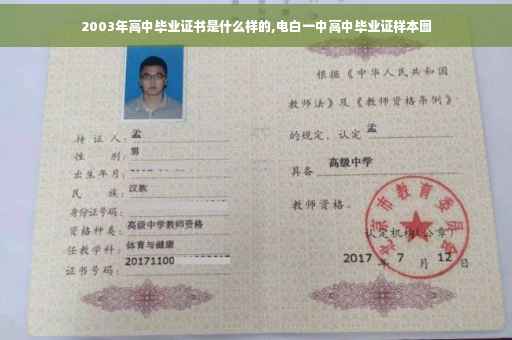 2003年高中毕业证书是什么样的,电白一中高中毕业证样本图