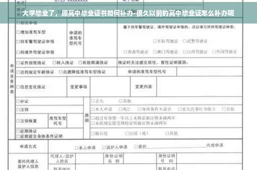 大学毕业了，原高中毕业证书如何补办-很久以前的高中毕业证怎么补办呢