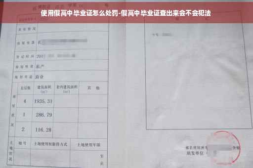 使用假高中毕业证怎么处罚-假高中毕业证查出来会不会犯法