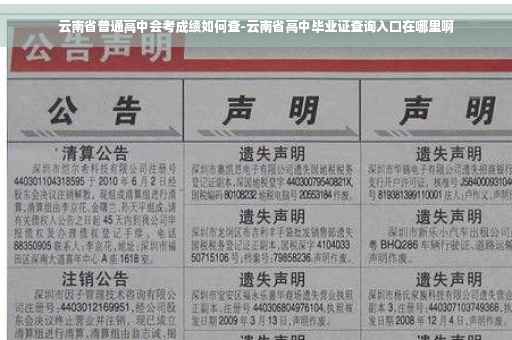 云南省普通高中会考成绩如何查-云南省高中毕业证查询入口在哪里啊