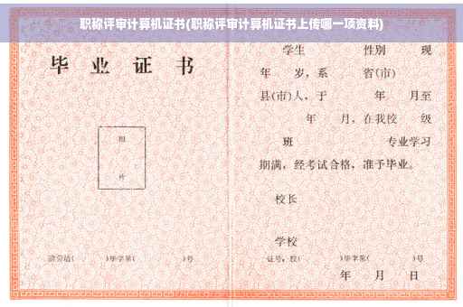 职称评审计算机证书(职称评审计算机证书上传哪一项资料)