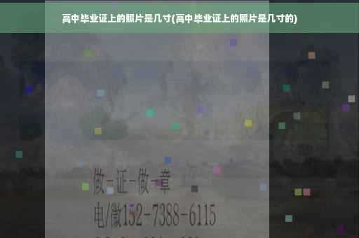 高中毕业证上的照片是几寸(高中毕业证上的照片是几寸的)