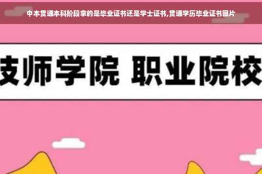 中本贯通本科阶段拿的是毕业证书还是学士证书,贯通学历毕业证书图片