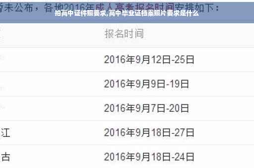 拍高中证件照要求,高中毕业证档案照片要求是什么