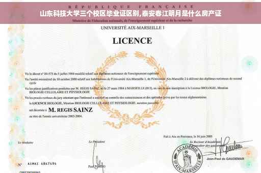山东科技大学三个校区毕业证区别,泰安春江明月是什么房产证
