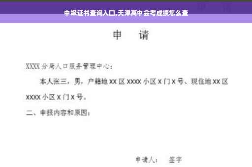 中级证书查询入口,天津高中会考成绩怎么查