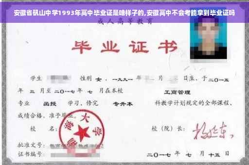 安徽省矾山中学1993年高中毕业证是啥样子的,安徽高中不会考能拿到毕业证吗