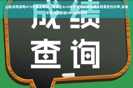 山东女孩高考473分是上专科，还是上4+0中央财经大学与澳大利亚合作办学,没高中毕业证能读UNSW预科吗