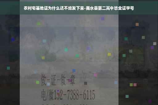 农村宅基地证为什么还不给发下来-商水县第二高中毕业证学号