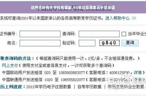 达州市所有中学校有哪些,95年达县蒲家高中毕业证