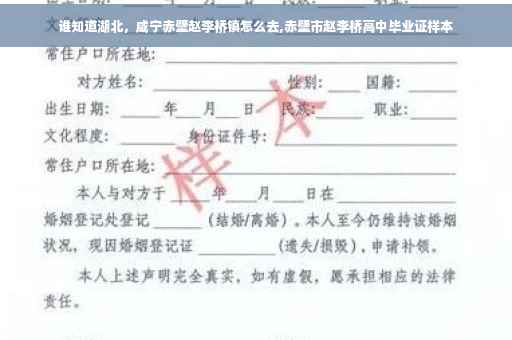 谁知道湖北，咸宁赤壁赵李桥镇怎么去,赤壁市赵李桥高中毕业证样本