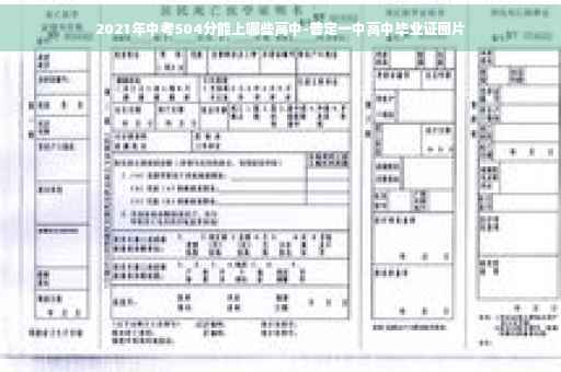 2021年中考504分能上哪些高中-普定一中高中毕业证图片