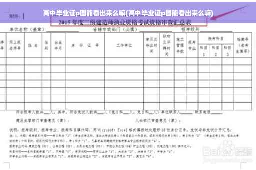 高中毕业证p图能看出来么嘛(高中毕业证p图能看出来么嘛)
