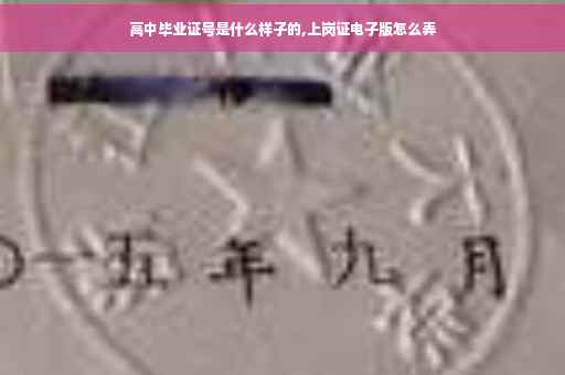 高中毕业证号是什么样子的,上岗证电子版怎么弄