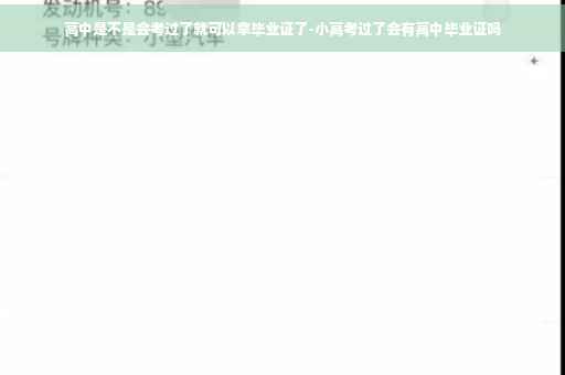 高中是不是会考过了就可以拿毕业证了-小高考过了会有高中毕业证吗