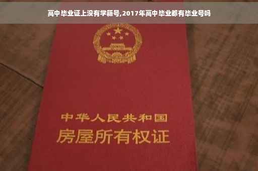 高中毕业证上没有学籍号,2017年高中毕业都有毕业号吗