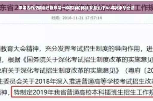 学考古的挖到自己祖坟是一种怎样的体验,凤凰山下86年高中毕业证
