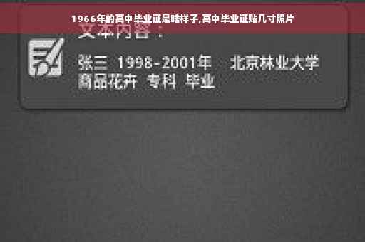 1966年的高中毕业证是啥样子,高中毕业证贴几寸照片