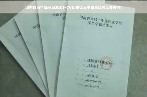 山东省高中毕业证怎么补办(山东省高中毕业证怎么补办的)