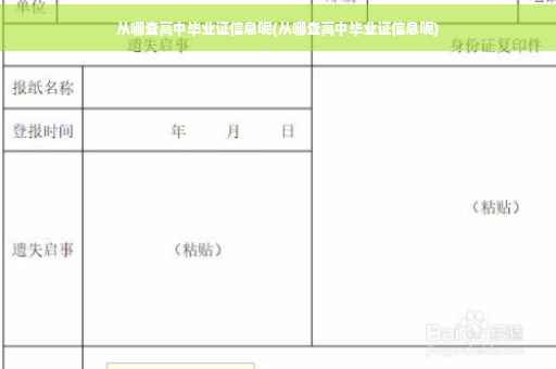 从哪查高中毕业证信息呢(从哪查高中毕业证信息呢)